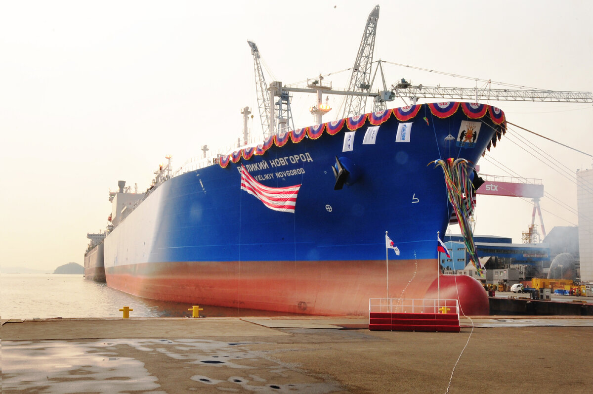 Церемония имянаречения газовоза сжиженного природного газа в г. Чинхэ (Южная Корея) на верфи STX O&S. Фото:  gazprom.ru