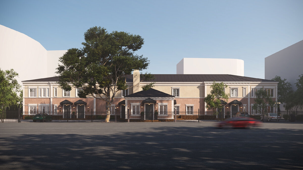 Визуализация проекта фасад стеклофибробетон гипс