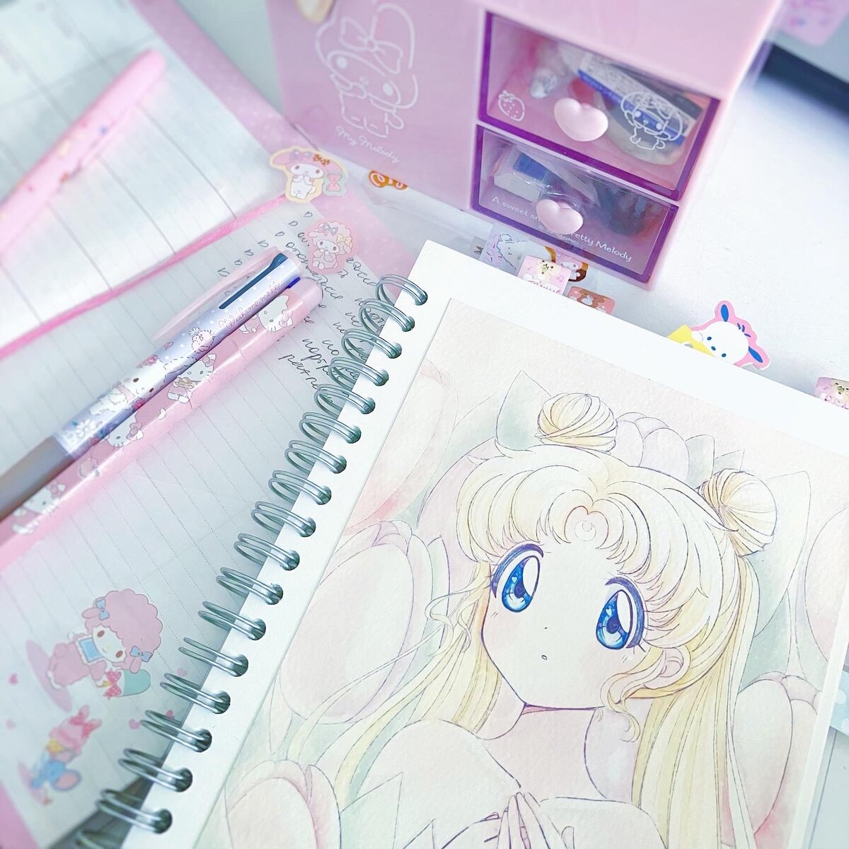 Мой ежедневник и блокнот для записей мыслей, целей, итогов. Рисунок на обложке - мой :)