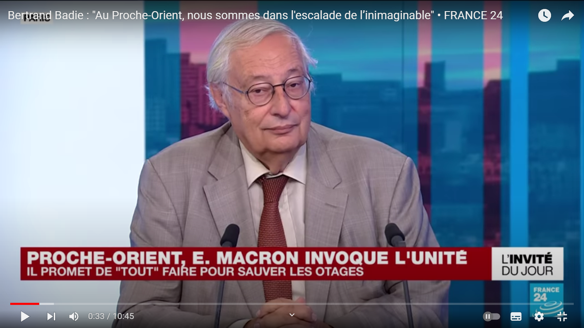 Б. Бади Скриншот с канала France24 в YouTube/