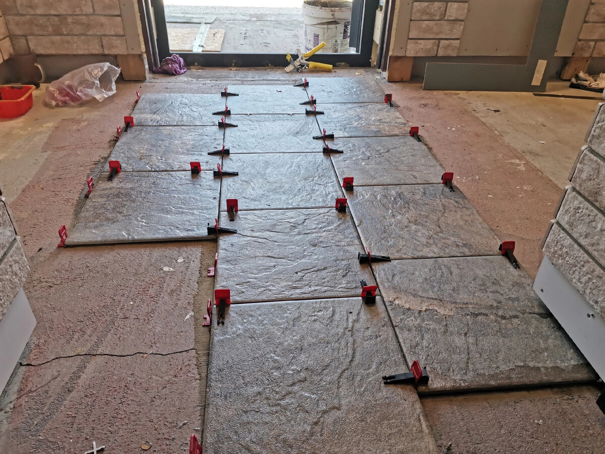 #1 Палубная раскладка керамогранита (керамогранит 300х300, kerama marazzi сланец)