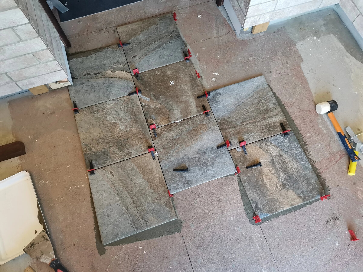 #2 Палубная раскладка керамогранита (керамогранит 300х300, kerama marazzi сланец)