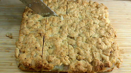 песочный пирог с яблоками и персиками