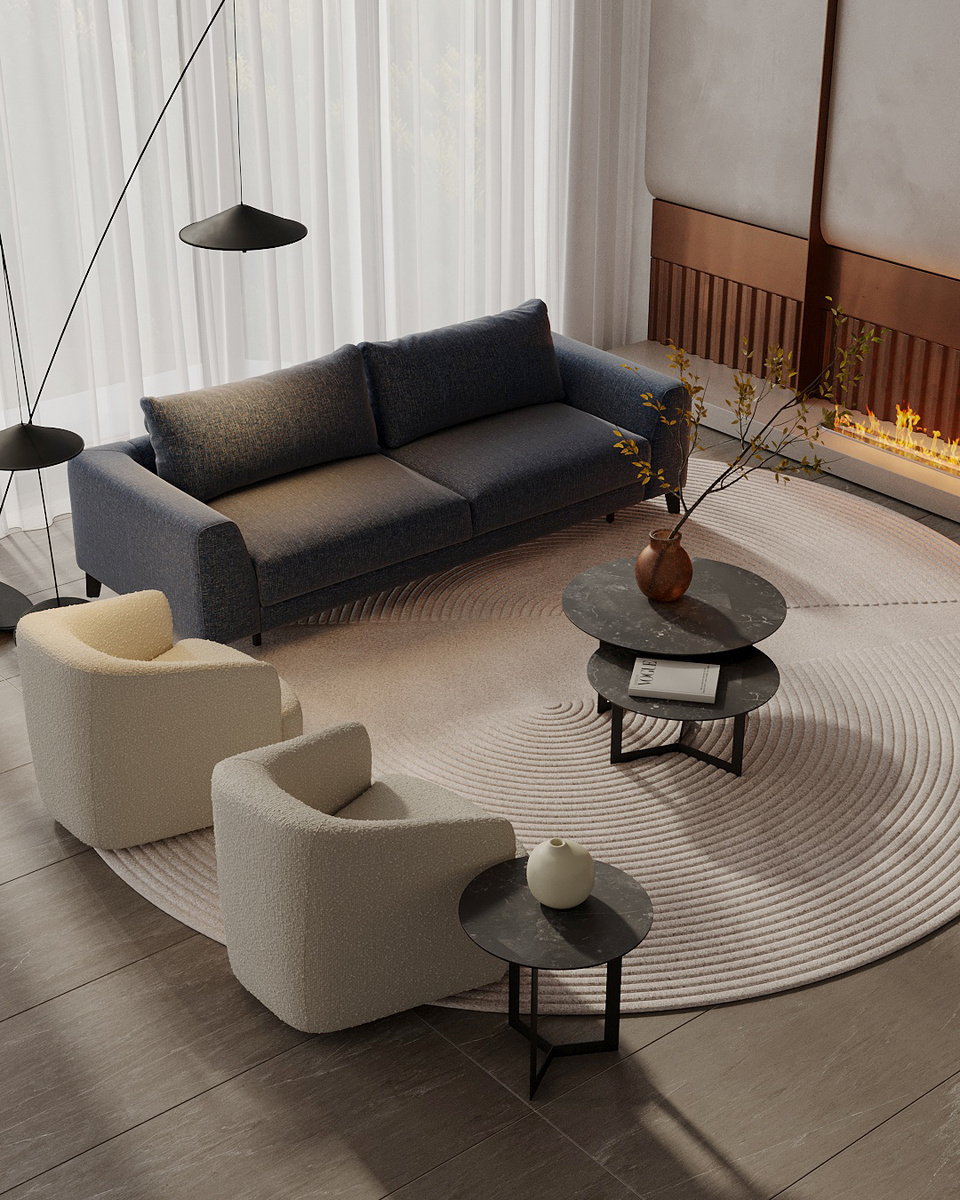 Диван Blanc с механизмом puma и поворотные кресла Kudo