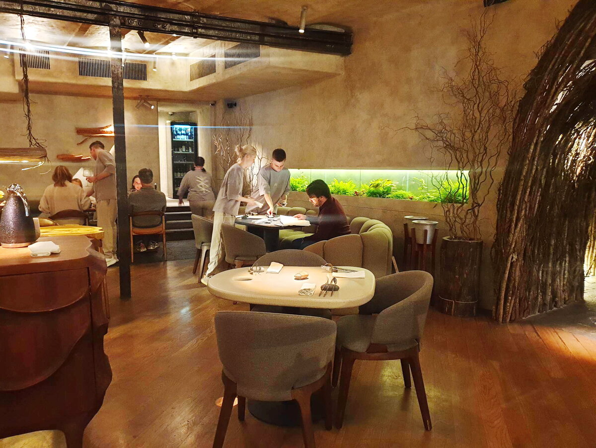 На заднем плане светится аквариум