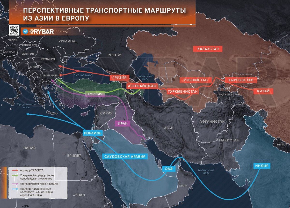 Мультимодальный маршрут из Индии в Европу (автор Рыбарь)