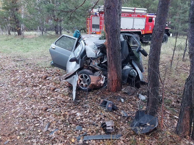    Четверо молодых курганцев погибли в ДТП, врезавшись в дерево в Мишкинском округе