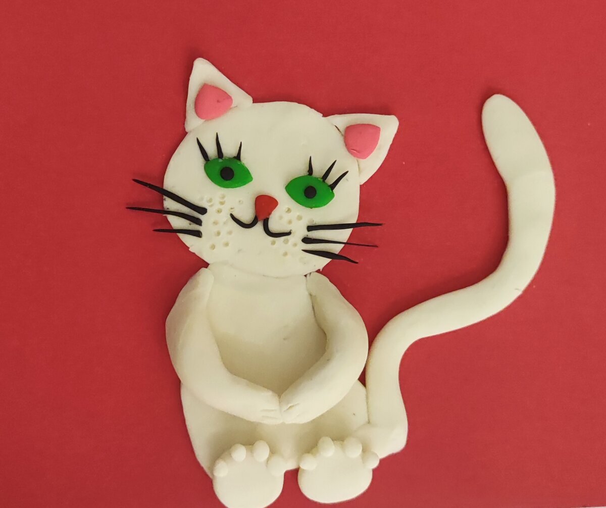 Кошка из пластилина поэтапно
