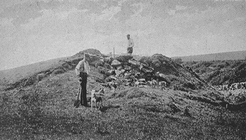 Раскопки археологического памятника Клашаг в 1900 году