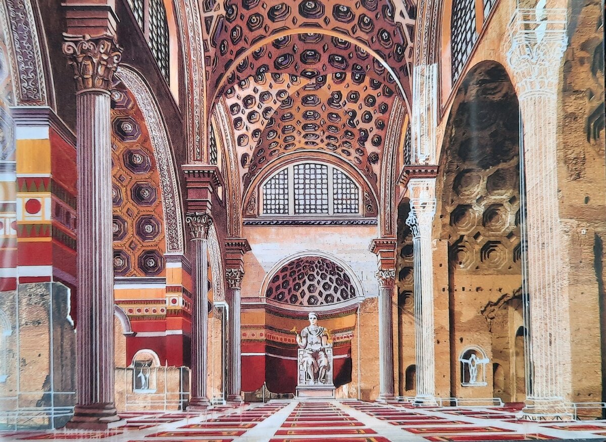 Базилика Максенция.  Реконструкция интерьера.