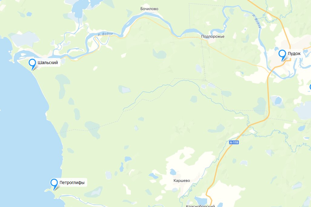 Из Пудожа в Шальский - по асфальту, от Шальского до петроглифов - по Онеге или пешком
