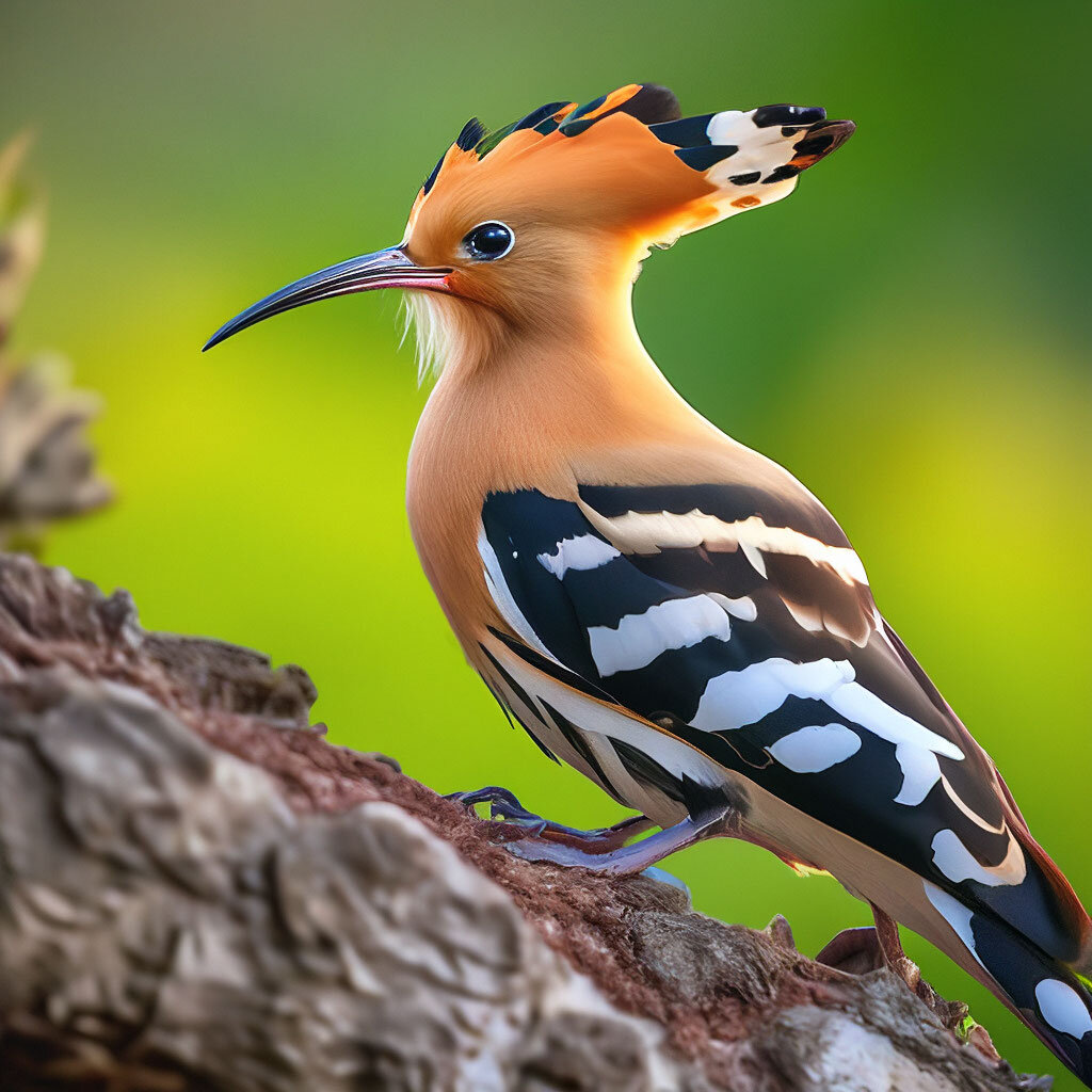 Удод. Птица получила свое название от крика «уд-уд-уд». Нейросеть Шедеврум. 