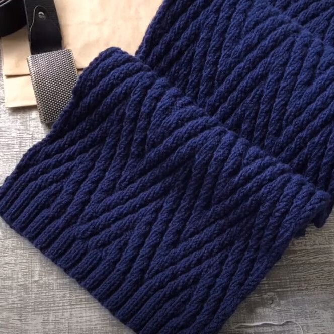 Простые узоры спицами для шарфа