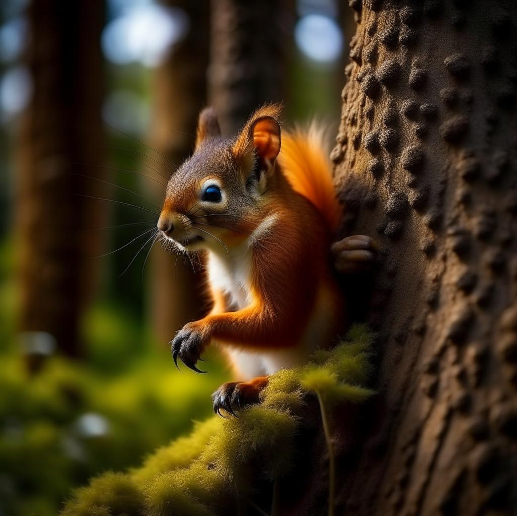 белка на дереве