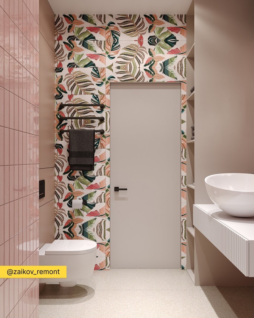 Интерьер ванной комнаты, ЖК Кварталы, Москва