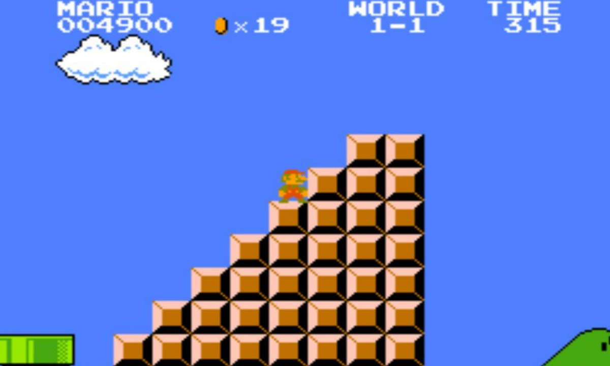 Скриншот экрана игры Super Mario Bros. Игра пройдена в 2023 году за 4 мин 54 сек 631 мсек пользователем Niftski.