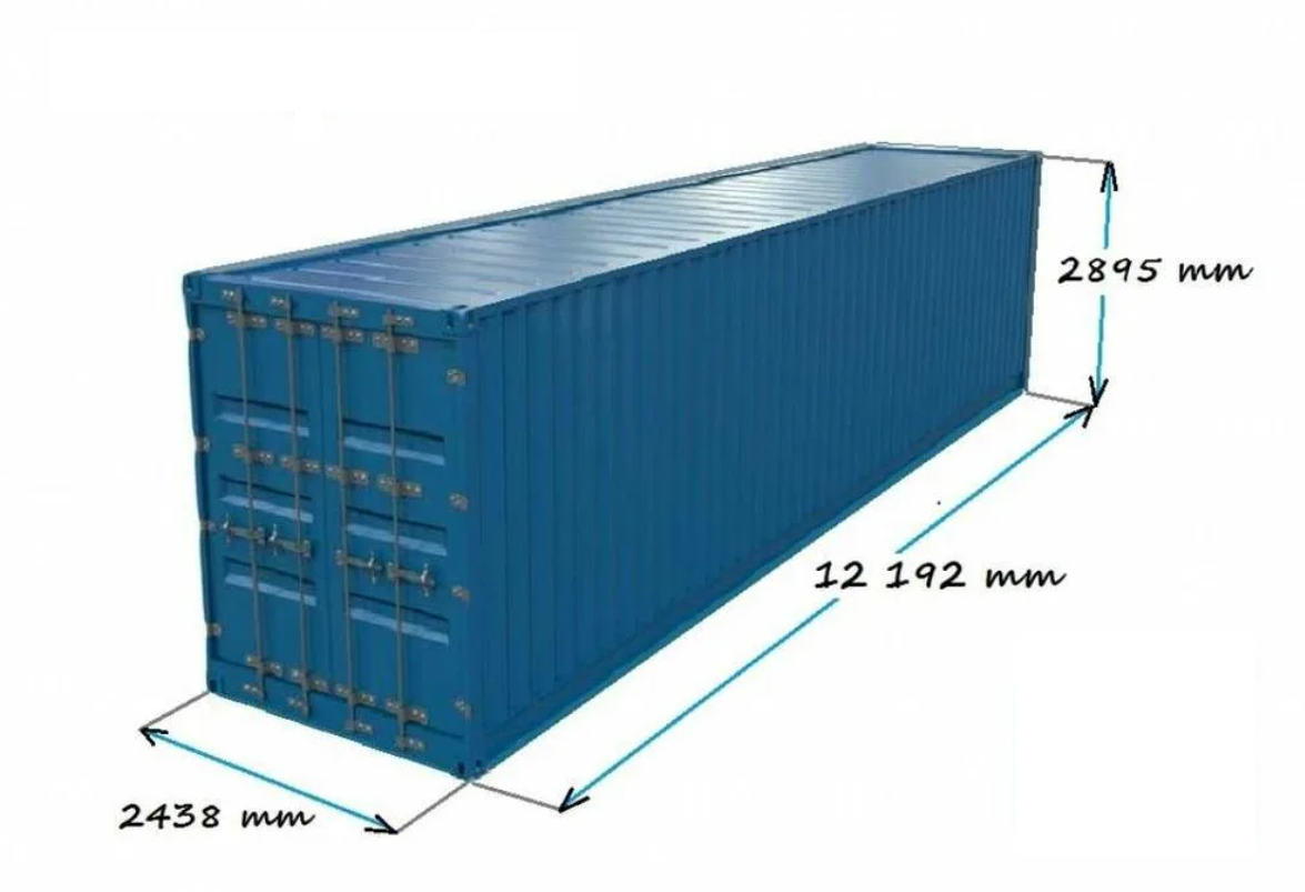 Размер 40 футового контейнера в метрах внутри