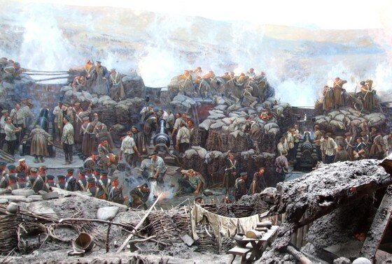    Деталь панорамы Франца Рубо «Оборона Севастополя»