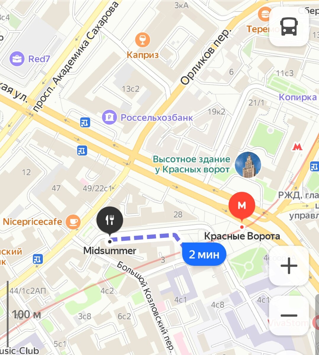 Адрес ресторана "MIDSUMMER" на Яндекс картах