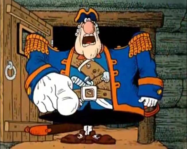 Капитан Смоллетт из мультфильма "Остров Сокровищ". Никого не напоминает?