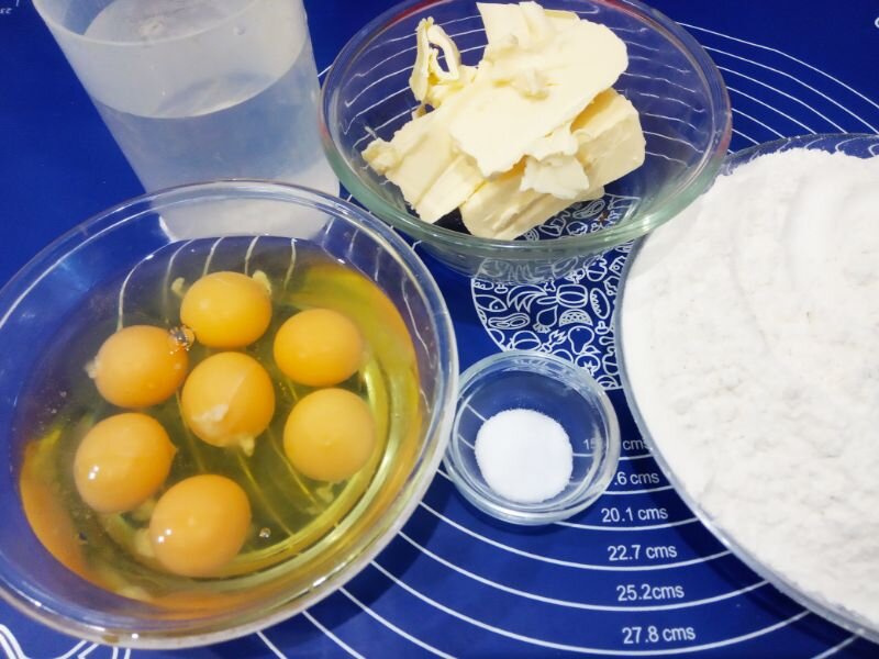 Ингредиенты для приготовления заварного теста