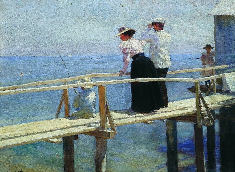 Пётр Нилус, «На мосту», 1898, холст, масло