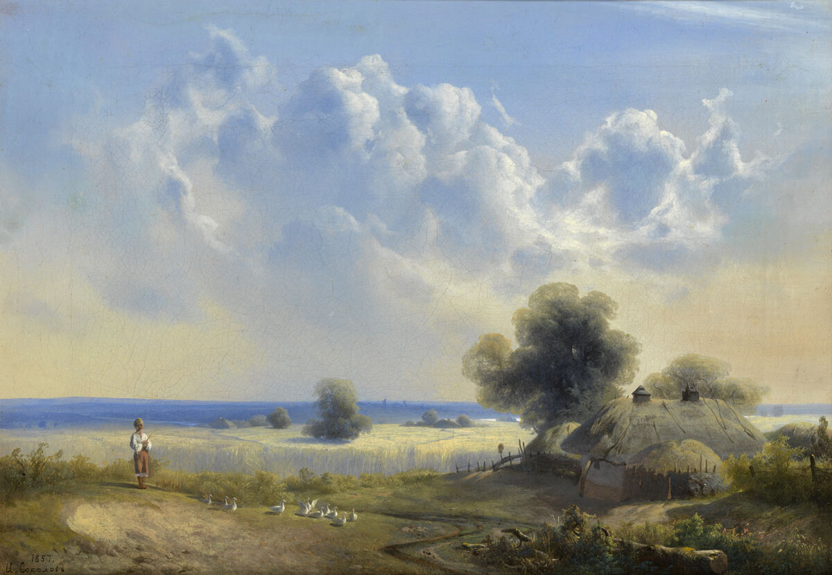 "Погонщик гусей", И.И. Соколов, 1857. Частное собрание.