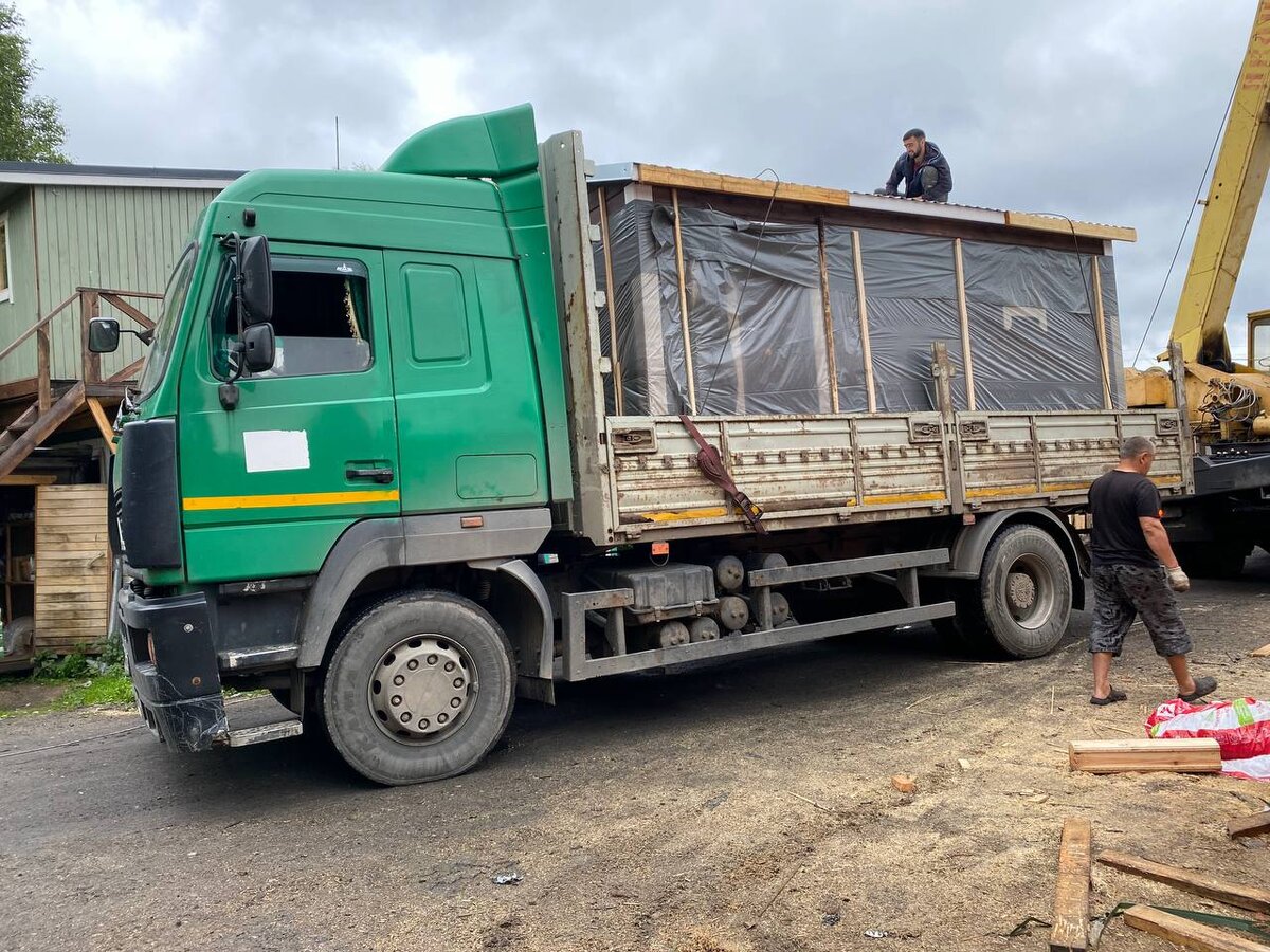 Транспортировка мобильной бани с производства, AFIXstroy - afixstroy.ru