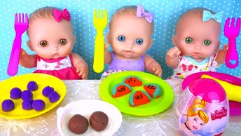 Куклы Пупсики Кушают День Рождение Открывают Сюрприз Яйцо и Игрушки Для девочек