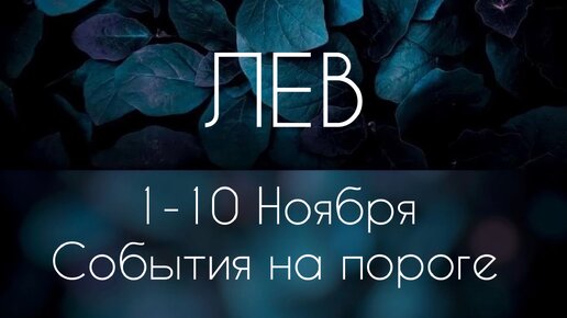 Лев ♌️ Что произойдет с 1 по 10 Ноября?