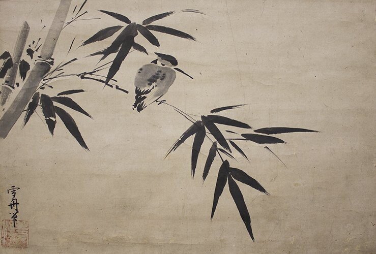 Сэссю Тойо. «Зимородок и бамбук». Музей искусств Метрополитэн.