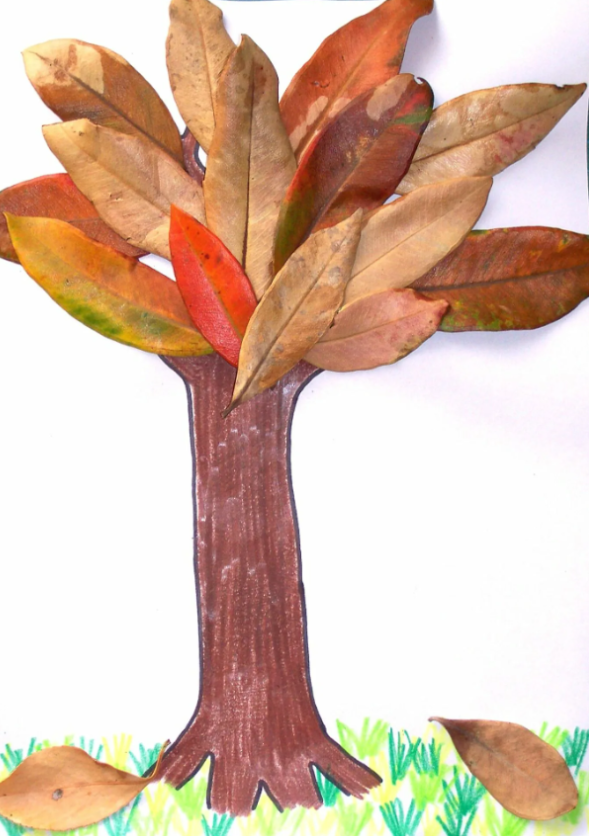 Как Ребенку Легко Сделать Рисунок Осеннего Дерева С Помощью Клейкой Ленты