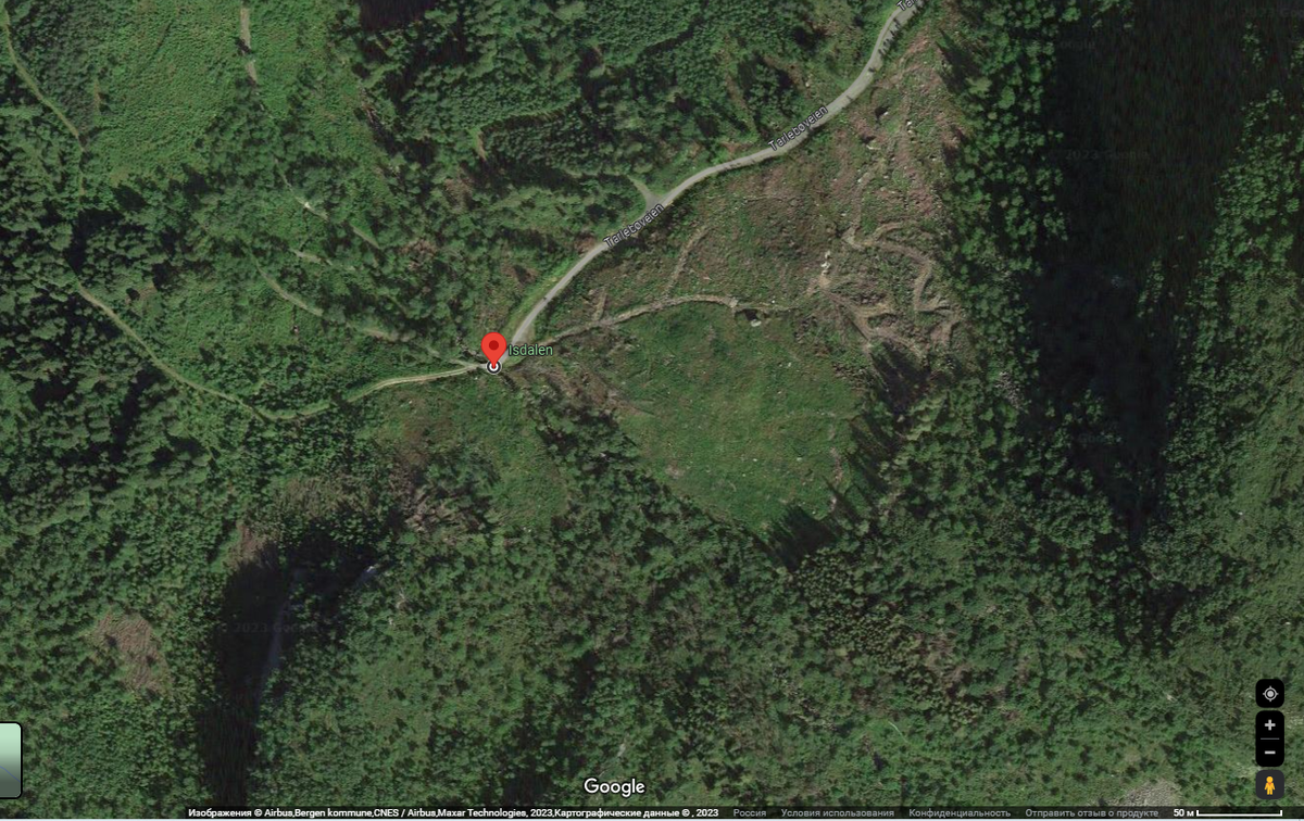 Туристическая зона Isdalen, источник изображения: Google Карты