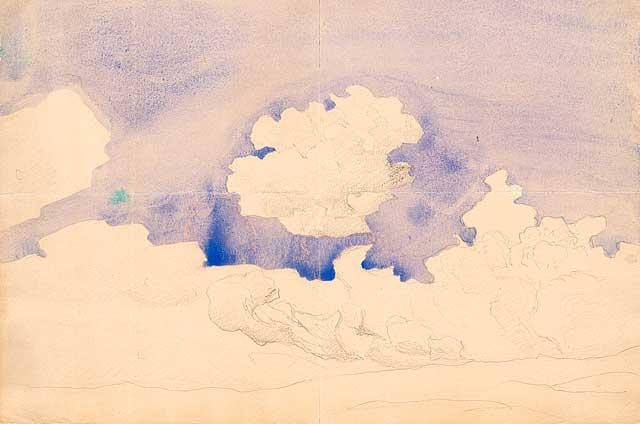 Н.К.Рерих. Эскиз облаков. 1917 или 1918. Музей Николая Рериха, США. Нью-Йорк