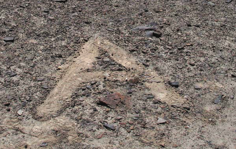 «Геоглиф», созданный тремя движениями ноги. Изображение взято из книги А. Ю. Склярова «Перу и Боливия задолго до инков», издательство ВЕЧЕ, 2011 