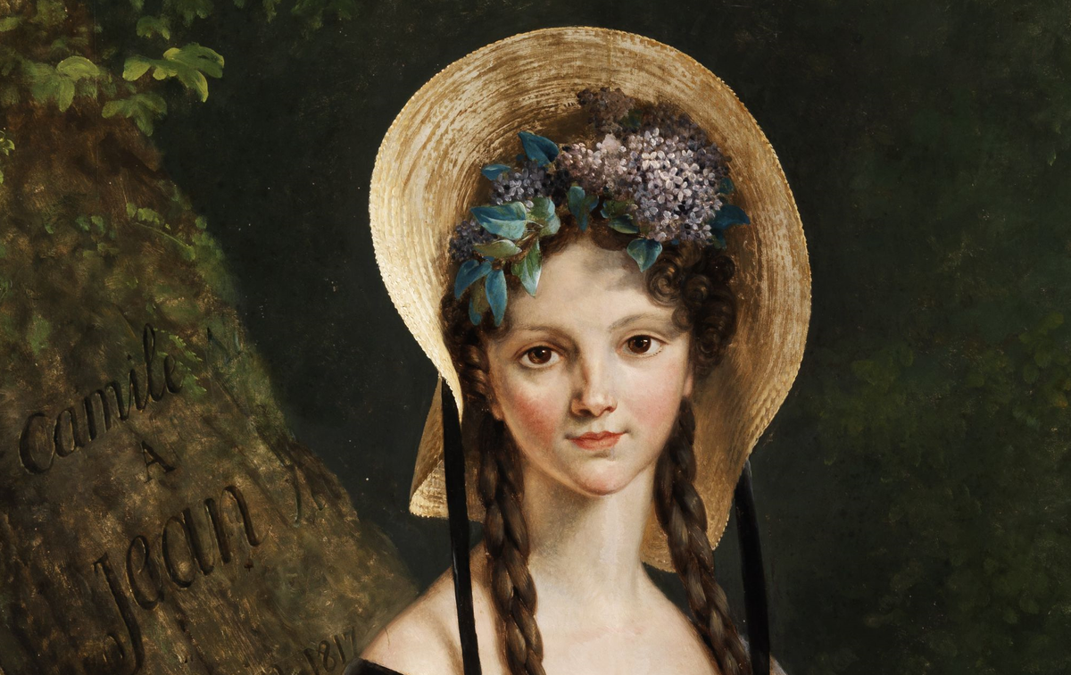 "Портрет девушки с пуделем на берегу реки", 1817. (сс) Wikimedia Commons. Деталь.