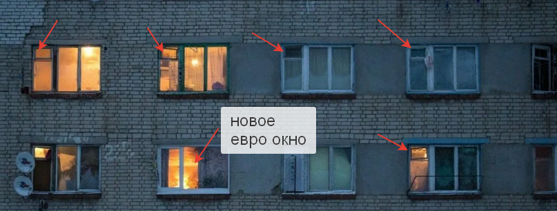 Новое евро окно получило только одну створку, что резко снизило  удобство мойки и обслуживания окон. Вместо форточки откидная створка. 