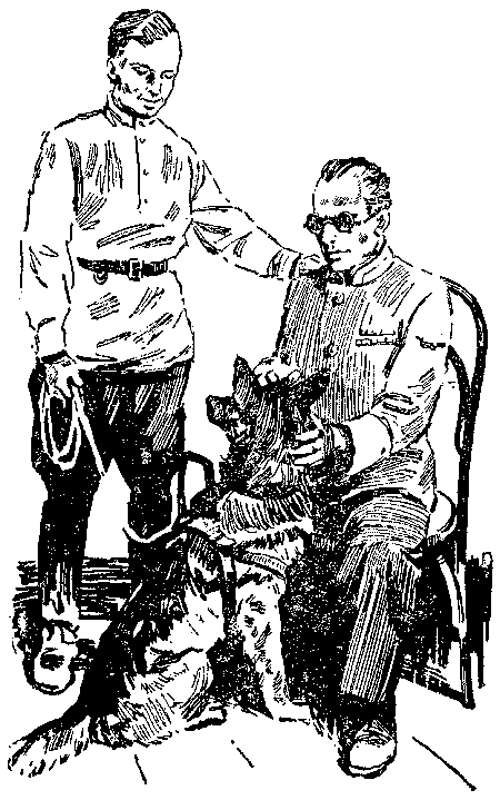 Герой Советского Союза Василий Сердюков и его собака-поводырь Джан. (иллюстрация из книги Ольги Перовской "Джан - глаза героя".