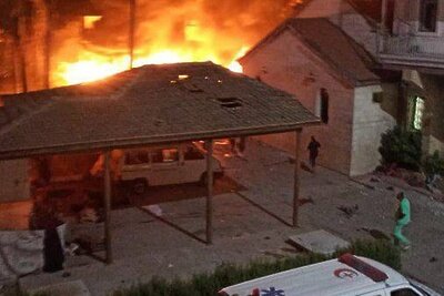    Удар по больнице в секторе Газа ©Baza