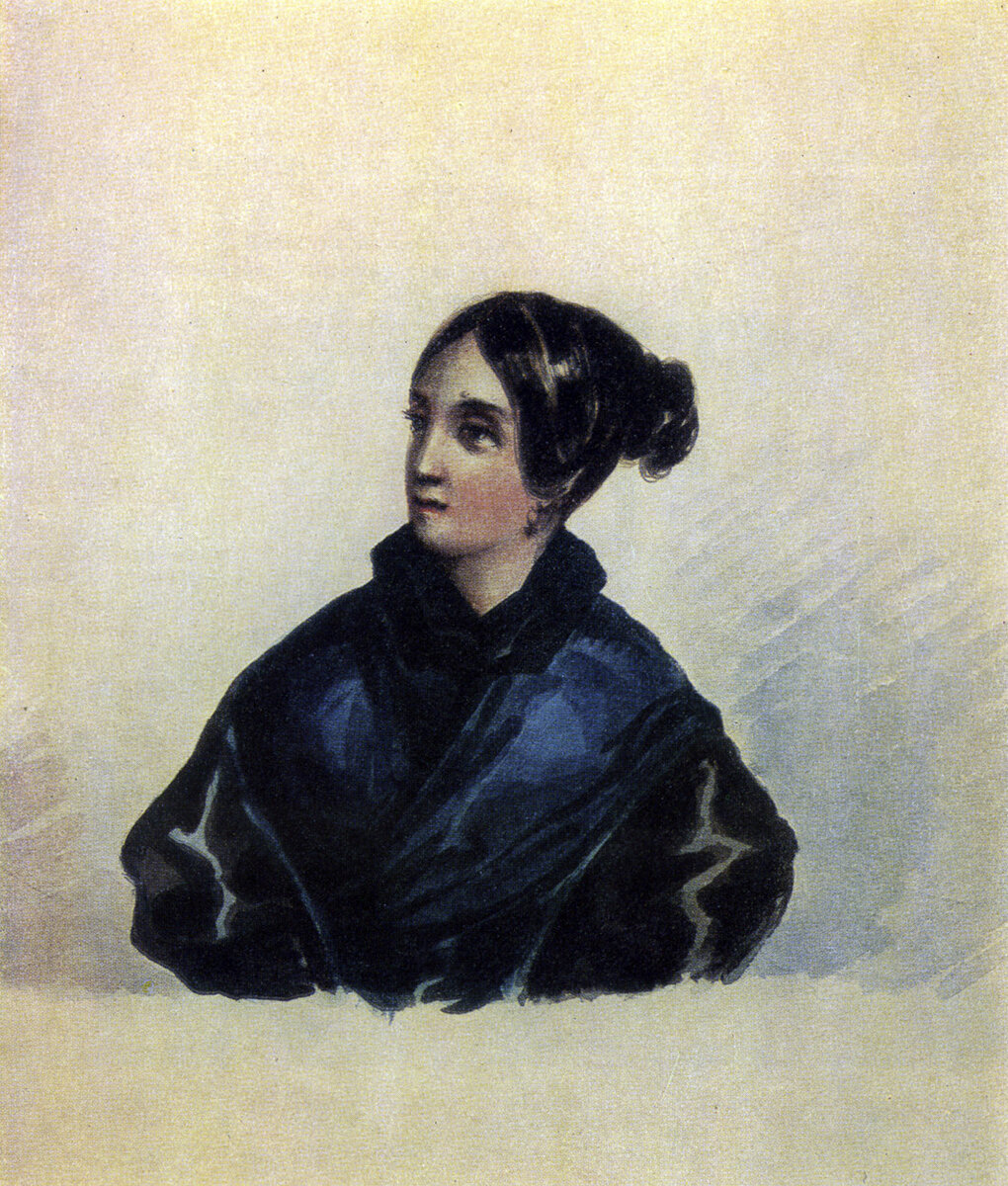 Акварель М.Ю. Лермонтова. «В.А. Лопухина», 1835-1838 (?) гг.