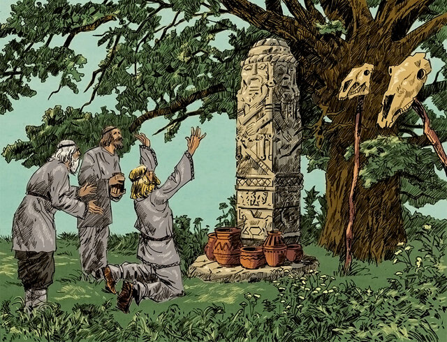 Поклонение идолам. Худ. Иван Билибин