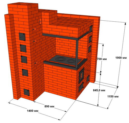 Кирпичная печь с водяным контуром своими руками: порядовка,схема кладки, принцип работы
