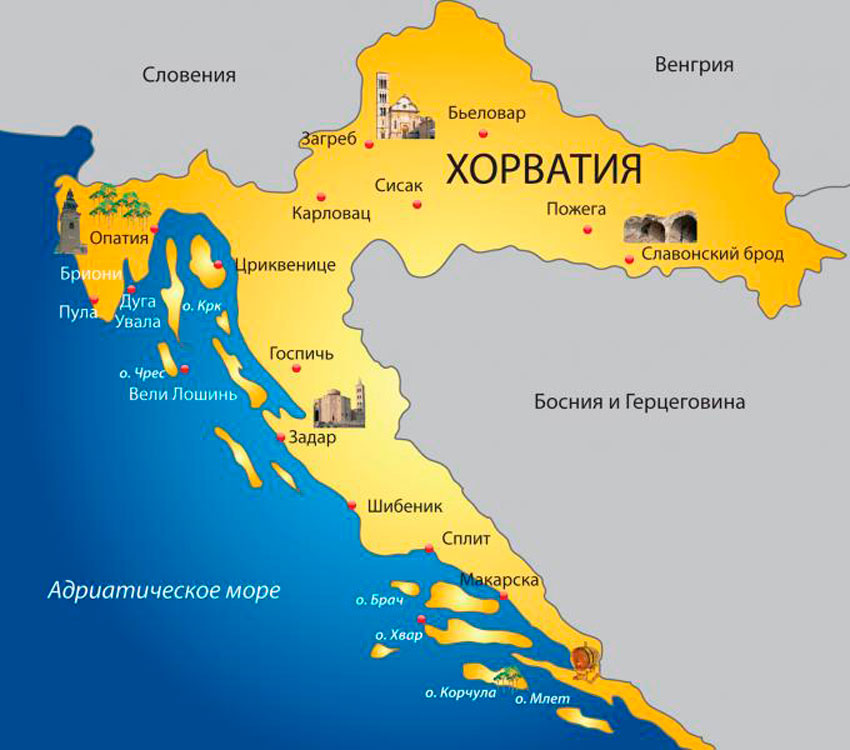Какая столица хорватии. Хорватия карта побережья. Хорватия карта побережья Адриатического моря. Географическая карта Хорватии. Карта Хорватии с городами