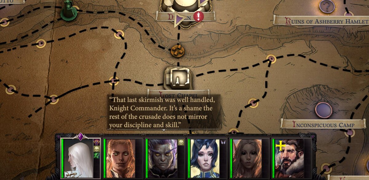 Реплика демонстрирует сущность Регила. Впрочем, его персональный сюжет - тоже об этом. Ложка дёгтя - не уверен, что скрипт проверяет, как именно был отыгран предыдущий бой.