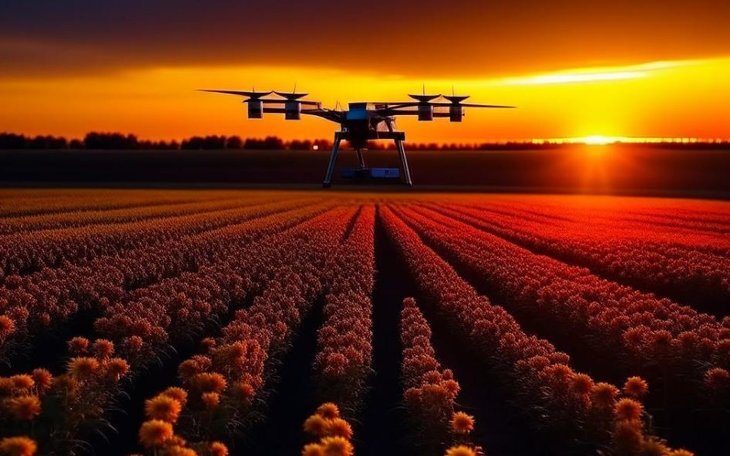    Путешествие в будущее над подсолнечником: дроны революционизируют процесс десикации