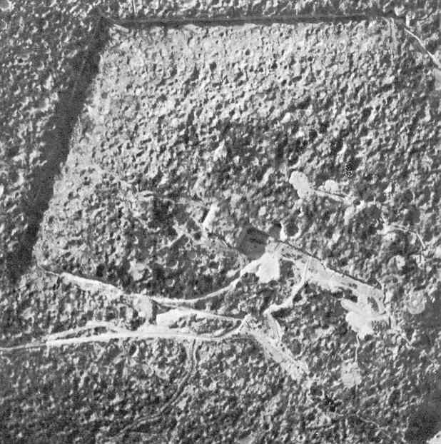 Форт Дуомон аэросъемка 22 февраля 1916 года