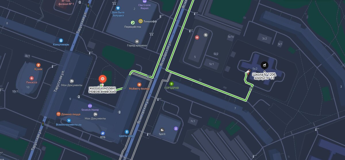 Школы на карте рядом с ЖК "Новоясеневский" Москва