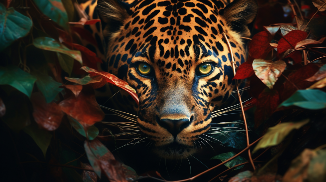 Изображение сгенерировано MidJourney, которое видит ягуара именно таким. Хотя на самом деле в его черной розетке должно быть пятнышко. 