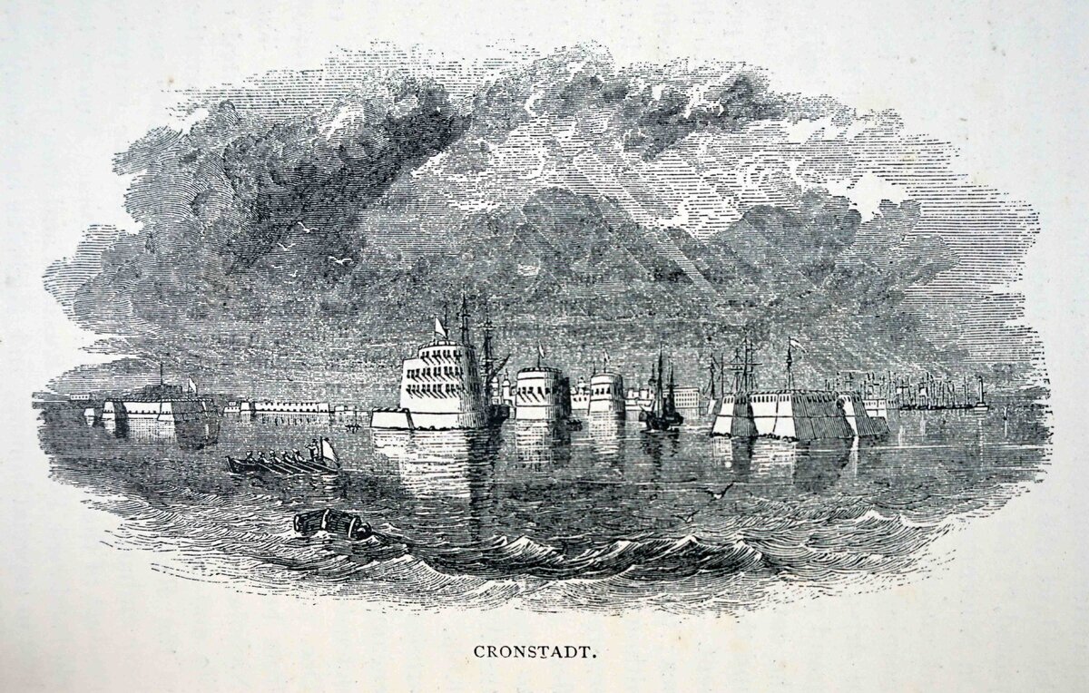    Первый котлинский форт получил название Кроншлот (от немецкого — «коронный замок»). Он был официально открыт 17 мая 1704 года и представлял собой трехъярусную мазанковую башню, оснащённую 14 пушками. В 1704—1705 годах он участвовал в отражении попытки шведского прорыва к Санкт-Петербургу / Universal History Archive/Universal Images Group via Getty Images