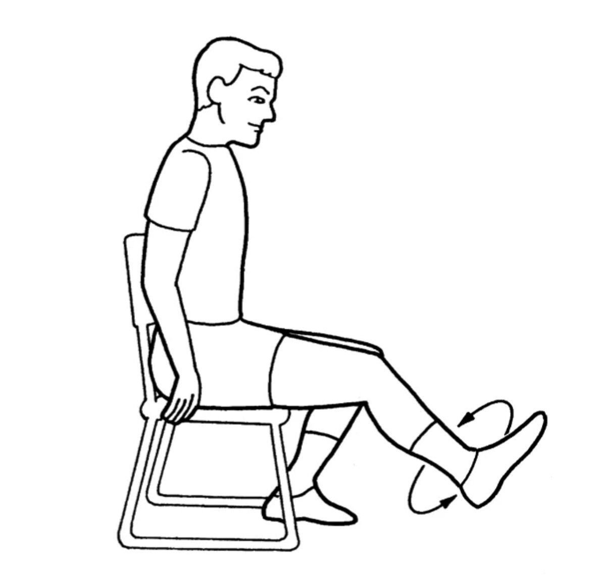 Левую правую ногу поочередно. Упражнения сидя на стуле. Упражнение для коленного сустава сидя. Круговые движения стопами сидя. Упражнения для ног сидя.